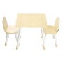 VEVOR Kids Table and 2 Chairs Set, Toddler Table and Chair Set with Rounded Edge Design & Graffiti Desktop, Wooden Desk for Art, Craft, Reading, Learning, Drawing, Classroom/Daycare/Home, Burlywood
