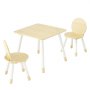 VEVOR Kids Table and 2 Chairs Set, Toddler Table and Chair Set with Rounded Edge Design & Graffiti Desktop, Wooden Desk for Art, Craft, Reading, Learning, Drawing, Classroom/Daycare/Home, Burlywood
