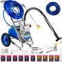 VEVOR Pistola para Pintar Eléctrica Pulverizador de pintura 600 W 50Hz Máquinas de pintura Airless 1GPM sin aire Presión Máxima 250Bar 1,4L