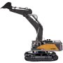 VEVOR Excavadora de Juguete con Control Remoto de Escala 1:20, Excavadora RC 11 Canales con Luces y Sonidos, Vehículos de Construcción Completamente Funcionales de Juguete con 2 Baterías para Niños