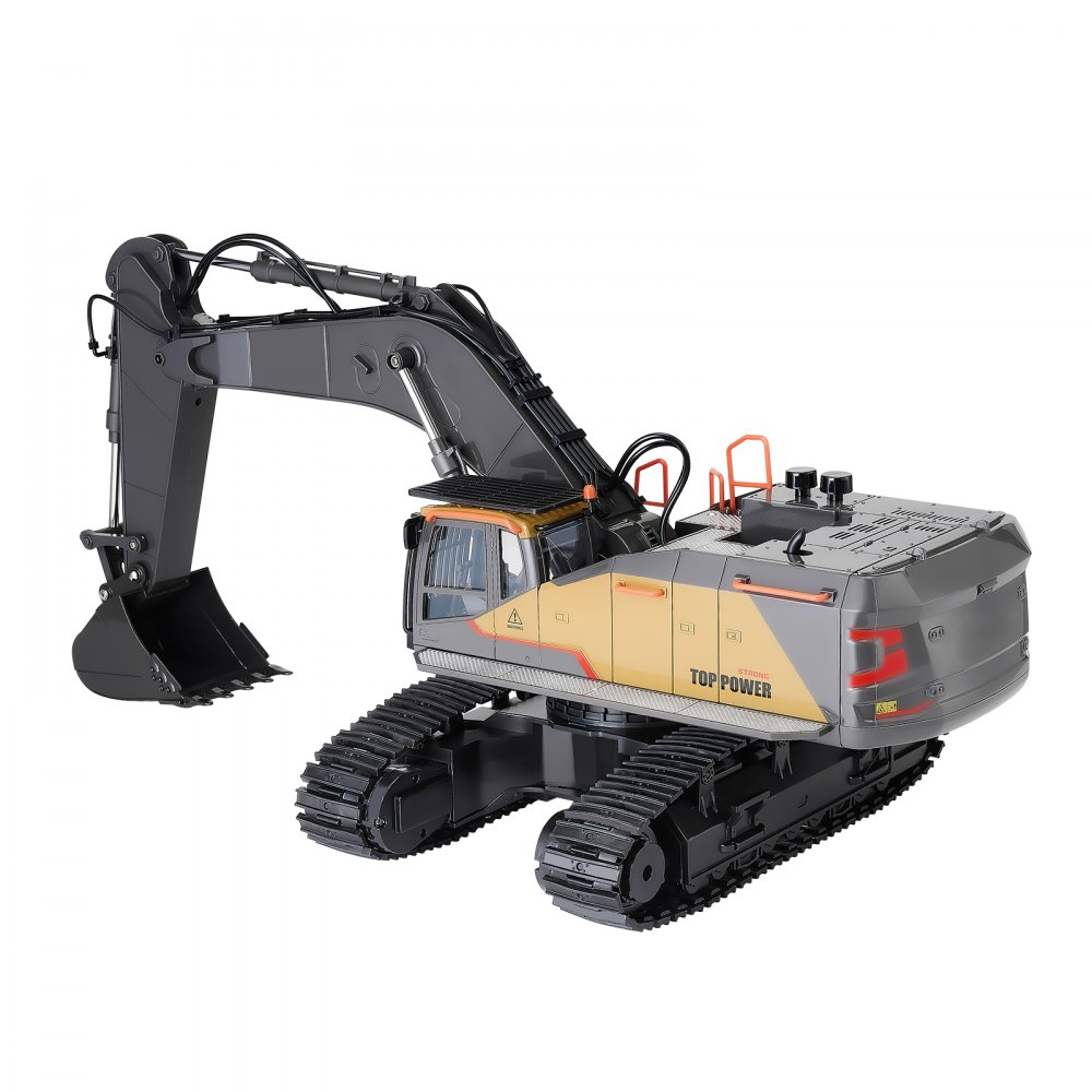 VEVOR Excavadora de Juguete con Control Remoto de Escala 1:14, Excavadora RC 22 Canales con Pala de Metal, Luces y Sonidos, Vehículos de Construcción Completamente Funcionales de Juguete para Niños