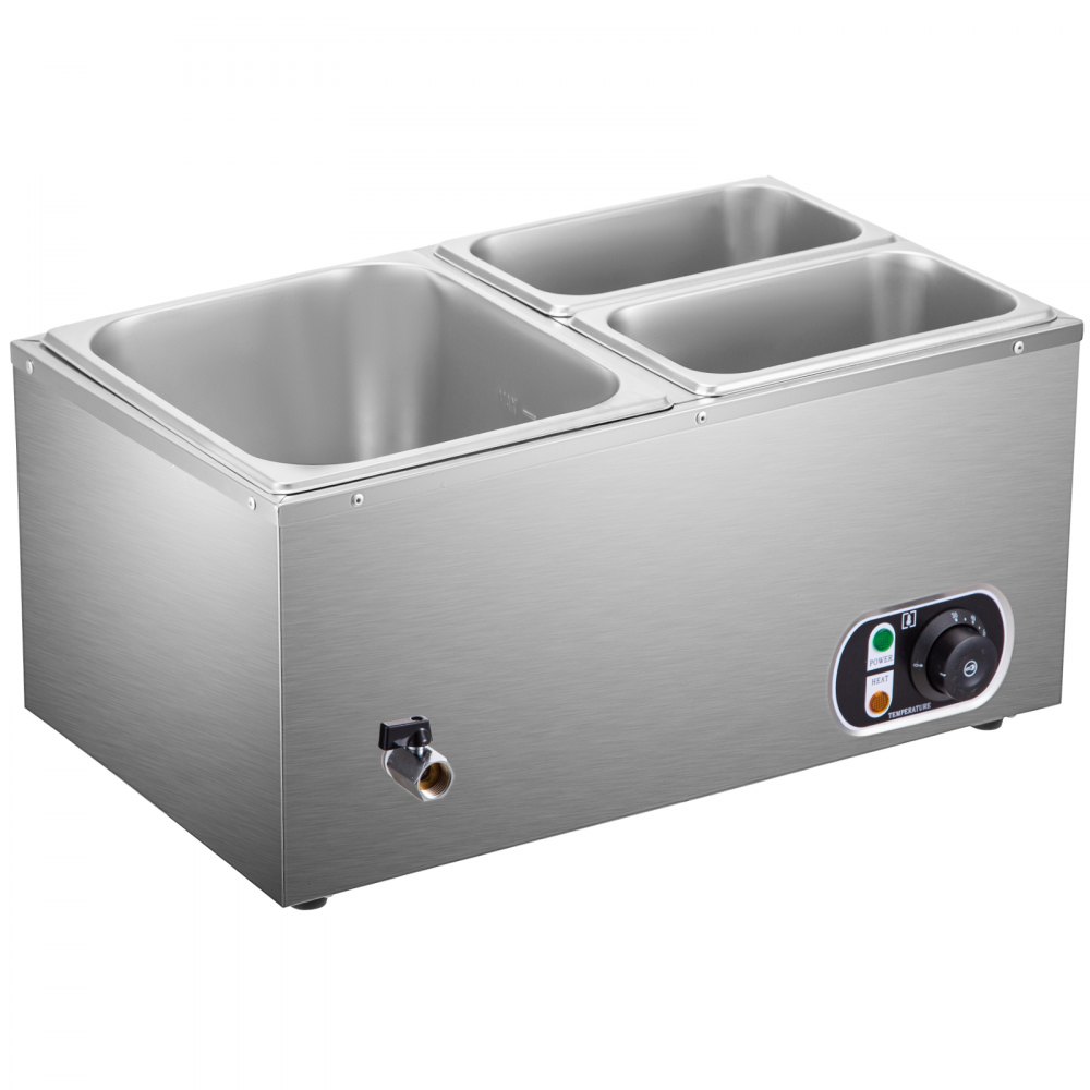 Vevor Baño María Industrial Con 3 Recipientes Baño De María Eléctrico 220v 1500w