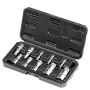 VEVOR 10 PCS Juego de Dados con Punta Estriada de Triple Estría Cuadrada XZN, M4 - M18, Acero Cr-V de Primera Calidad, Con Impulsión de 1/4", 3/8" y 1/2", Estuche de Almacenamiento, para Uso Manual