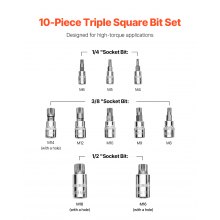 VEVOR 10 PCS Juego de Dados con Punta Estriada de Triple Estría Cuadrada XZN