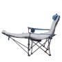VEVOR Reclining Camping Chair, 4 Adjustable Positions, Portable Folding Lounger for Adults, Mesh Beach Chair with Footrest & Plush Cushion, Supports 220 lbs, Heavy Duty Camp Chairs for Patio, Blue
