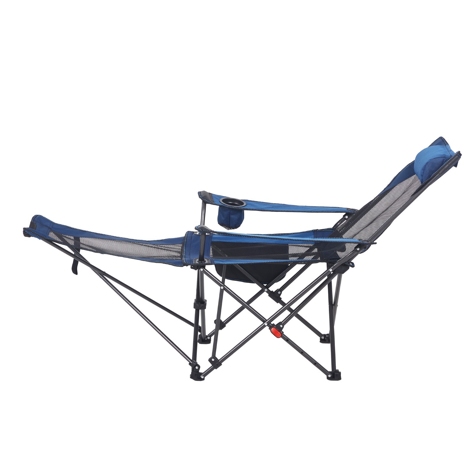 VEVOR Silla de Camping Plegable, 4 Posiciones Ajustables, Silla Reclinable y Portátil para Adultos con Reposapiés y Cojín Suave, Capacidad de Carga de 100 kg, para Playa, Jardín y Patio, Gris