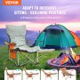 VEVOR Silla de Camping Reclinable 1530x830x730mm Carga de 149,69kg Naranja Gris