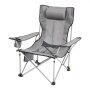 VEVOR Silla de Camping Reclinable Portátil 1530 x 830 x 730 mm Carga de 149,69 kg, Silla de Camping Plegable con Reposapiés, Portavasos, Bolsillo Lateral y Reposacabezas para Camping, Pesca, Gris