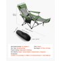 VEVOR Silla de Camping Plegable, 4 Posiciones Ajustables, Silla Reclinable y Portátil con Reposapiés y Reposacabezas, Tejido de Malla, Capacidad de Carga de 100 kg, para Playa y Patio, Verde