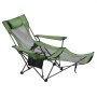 VEVOR Reclining Camping Chair, 4 Adjustable Positions, Portable Folding Lounger for Adults, Mesh Beach Chair with Headrest & Foot Rest, Supports 220 lbs, Heavy Duty Camp Chairs for Patio, Green