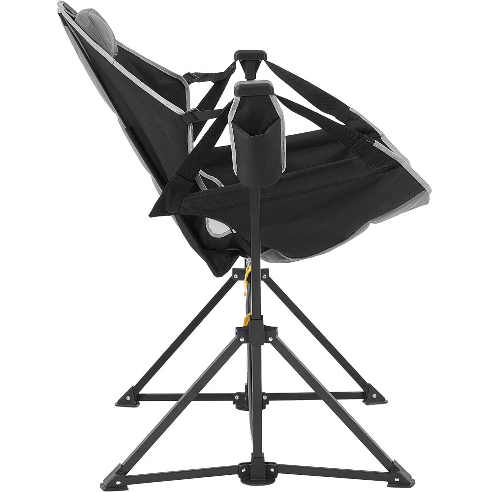 VEVOR Silla Reclinable para Acampar Capacidad de Carga de 136 kg Silla Plegable con Portavasos Bolsa de Almacenamiento Reposacabezas y Respaldo Ajustable para Acampar, Actividades al Aire Libre