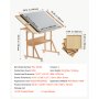 VEVOR Mesa para Rompecabezas de Madera, para 2000 Piezas, 86,8 x 62,8 cm, para Adultos, Superficie de Fieltro, Inclinable, Altura Ajustable, 4 Cajones, Almacenamiento y Organización de Rompecabezas