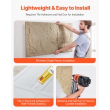 VEVOR Paneles de Pared 3D, Imitación de Piedra Natural de Poliuretano, con Cobertura de 2,97 m², para Techo, Dormitorio, Sala de Estar y Juegos, Color Amarillo Piedra, 4 uds, 1200 x 600 x 30 mm