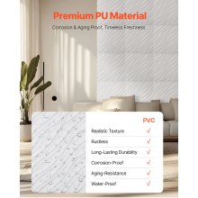 VEVOR Paneles Pared 3D PVC Blanco Mate Ondulado 2,97 m² 12 uds 500 x 500 x 20 mm