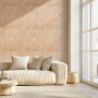 VEVOR 3D wall panels, set of 12, 150x50cm PVC wall cladding in a modern minimalist style, 2.97m² coverage, interior design for bedrooms, living rooms & playrooms, light wood color