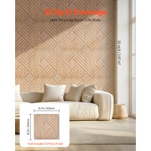 VEVOR Paneles de Pared Listones 3D PVC Madera Clara 2,97 m² 500 x 500 x 25,6 mm