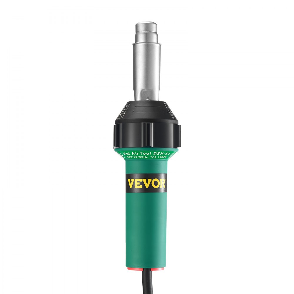 VEVOR Soldador de Aire Caliente para Plástico 1600 W, Kit de Soldadura para Techos de Plástico con 17 Accesorios: Caja de Herramientas, Boquilla, Rodillo, Cuchillas para PP/PE/PVC, 330 x 95 x 56 mm