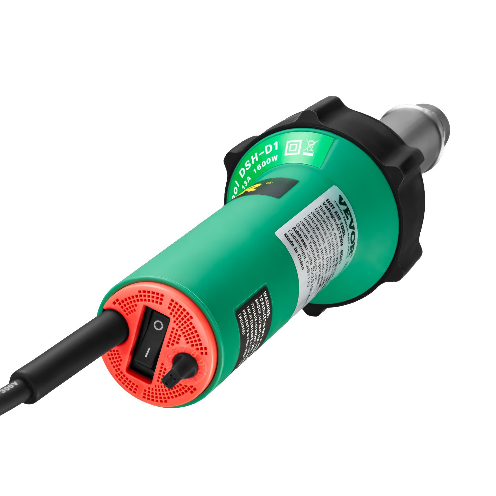 VEVOR Soldador de Aire Caliente para Plástico 1600 W, Kit de Soldadura para Techos de Plástico con 17 Accesorios: Caja de Herramientas, Boquilla, Rodillo, Cuchillas para PP/PE/PVC, 330 x 95 x 56 mm