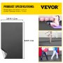 VEVOR Suelo de Danza 2 x 1,2m Rollo de vinilo para pista de baile con doble cara Marley Dance Floor Espesor 1,5mm Suelo para Ballet Gris y Negro Suelo