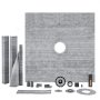 VEVOR Kit de Bordillo de Ducha 1828 x 1828 x 32 mm con Brida Central de PVC de 50,8 mm, Rejilla de Acero Inoxidable de 101,6 mm, Membrana y Tira Impermeables, Varillas Inclinadas Aptas para Baño