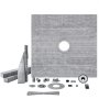 VEVOR Kit de Bordillo de Ducha 1828 x 1828 x 32 mm con Brida Central de PVC de 50,8 mm, Rejilla de Acero Inoxidable de 101,6 mm, Membrana y Tira Impermeables, Varillas Inclinadas Aptas para Baño