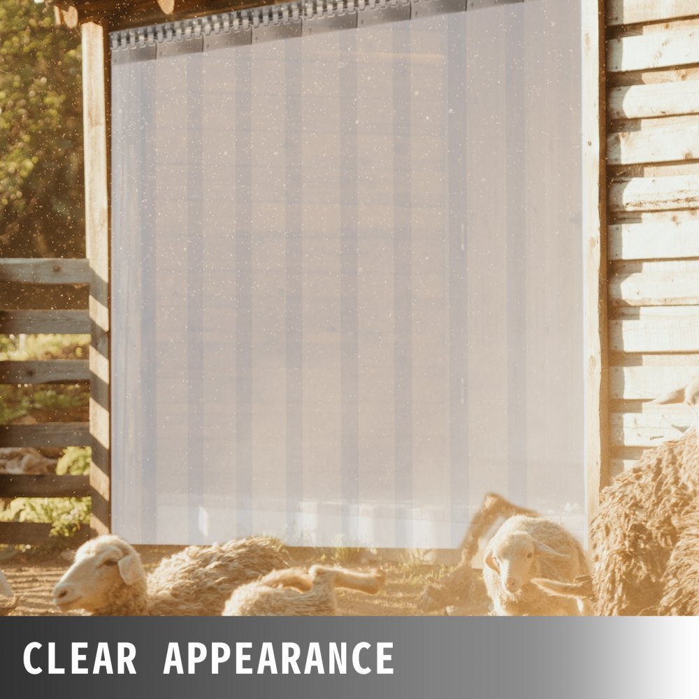 VEVOR Cortina Puerta PVC Transparente Impermeable, 1,25x2,25m, Material Impermeable Transparente PVC 4 Tiras Total, Cortina Puerta PVC Ancho Total 1,25 m para Supermercados, Tiendas, Casas, Fábricas