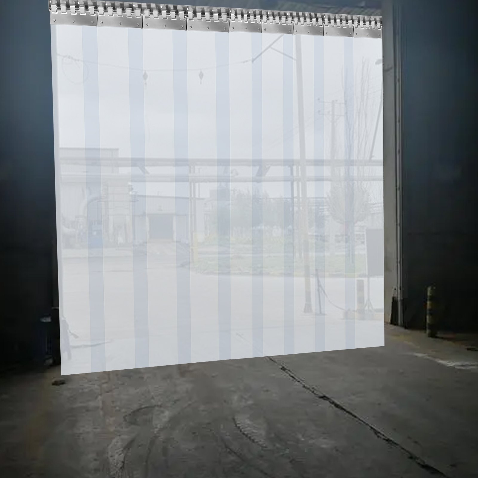 VEVOR Cortina Puerta PVC Transparente Impermeable, 1,25x2,25m, Material Impermeable Transparente PVC 4 Tiras Total, Cortina Puerta PVC Ancho Total 1,25 m para Supermercados, Tiendas, Casas, Fábricas