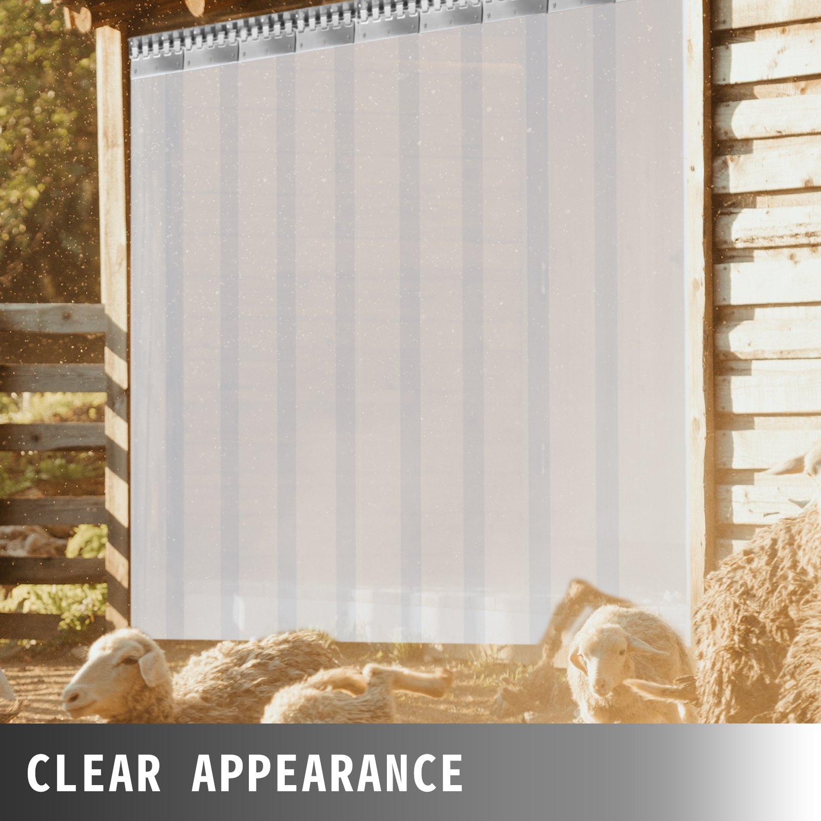 VEVOR Cortina Puerta PVC Transparente Impermeable, 1,25x2,5 m, Material Impermeable Transparente PVC 5 Tiras Total, Cortina Puerta PVC Ancho Total 1,25 m para Supermercados, Tiendas, Casas, Fábricas