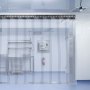 VEVOR Cortina Puerta PVC Transparente Impermeable, 1,5x2,25 m, Material Impermeable Transparente PVC 6 Tiras Total, Cortina Puerta PVC Ancho Total 1,5 m para Supermercados, Tiendas, Casas, Fábricas