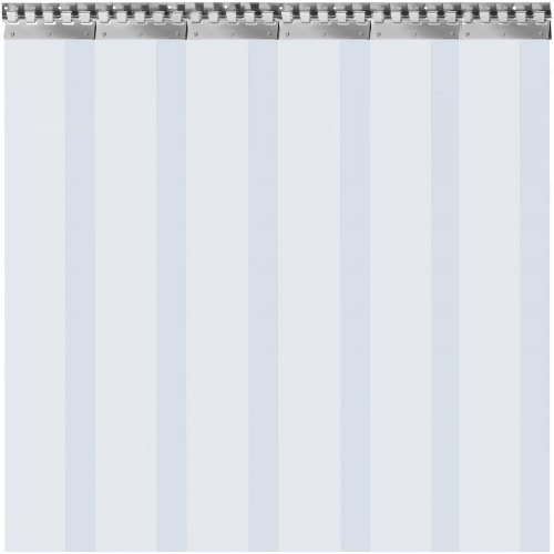 VEVOR Cortina Puerta PVC Transparente Impermeable, 1x2,5 m, Material Impermeable Transparente PVC 6 Tiras Total, Cortina Puerta PVC Ancho Total 1 m para Supermercados, Tiendas, Casas, Fábricas etc