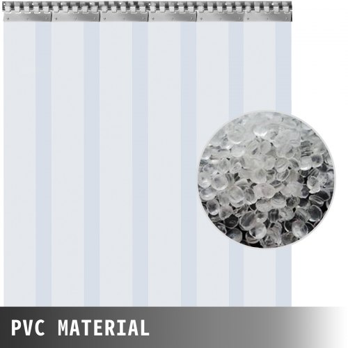 VEVOR Cortina Puerta PVC Transparente Impermeable, 1x2,5 m, Material Impermeable Transparente PVC 6 Tiras Total, Cortina Puerta PVC Ancho Total 1 m para Supermercados, Tiendas, Casas, Fábricas etc