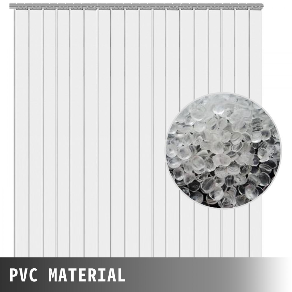 15pcs Cortina De Láminas De Pvc Transparente Cortinas De Tiras 200mmx2mmx2.5m