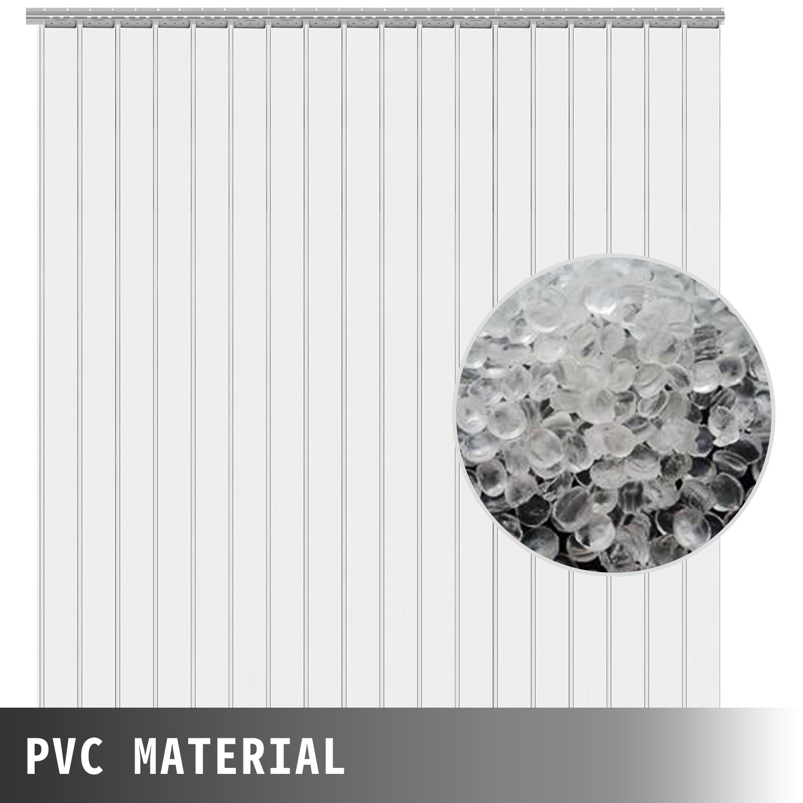 15pcs Cortina De Láminas De Pvc Transparente Cortinas De Tiras 200mmx2mmx2.5m