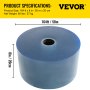 VEVOR Cortina para Puerta de PVC 50m Cortina Transparente Rollos de Tiras de PVC Tiras PVC Transparente Cortina de fleje 200mm x 2mm