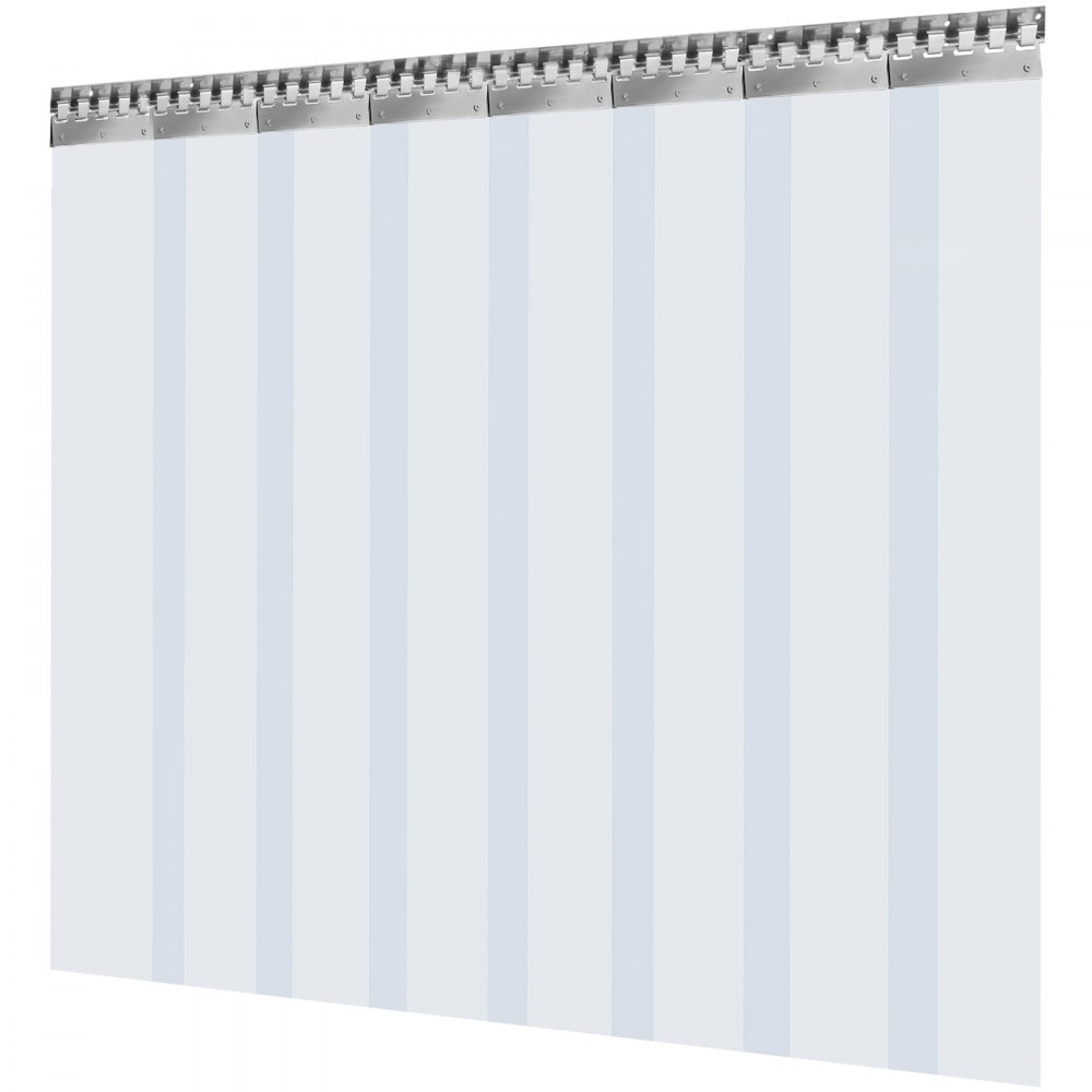 Vevor Cortina De Pvc Para Puerta, Impermeable Transparente Pvc 2x2,25 M 8 Tiras