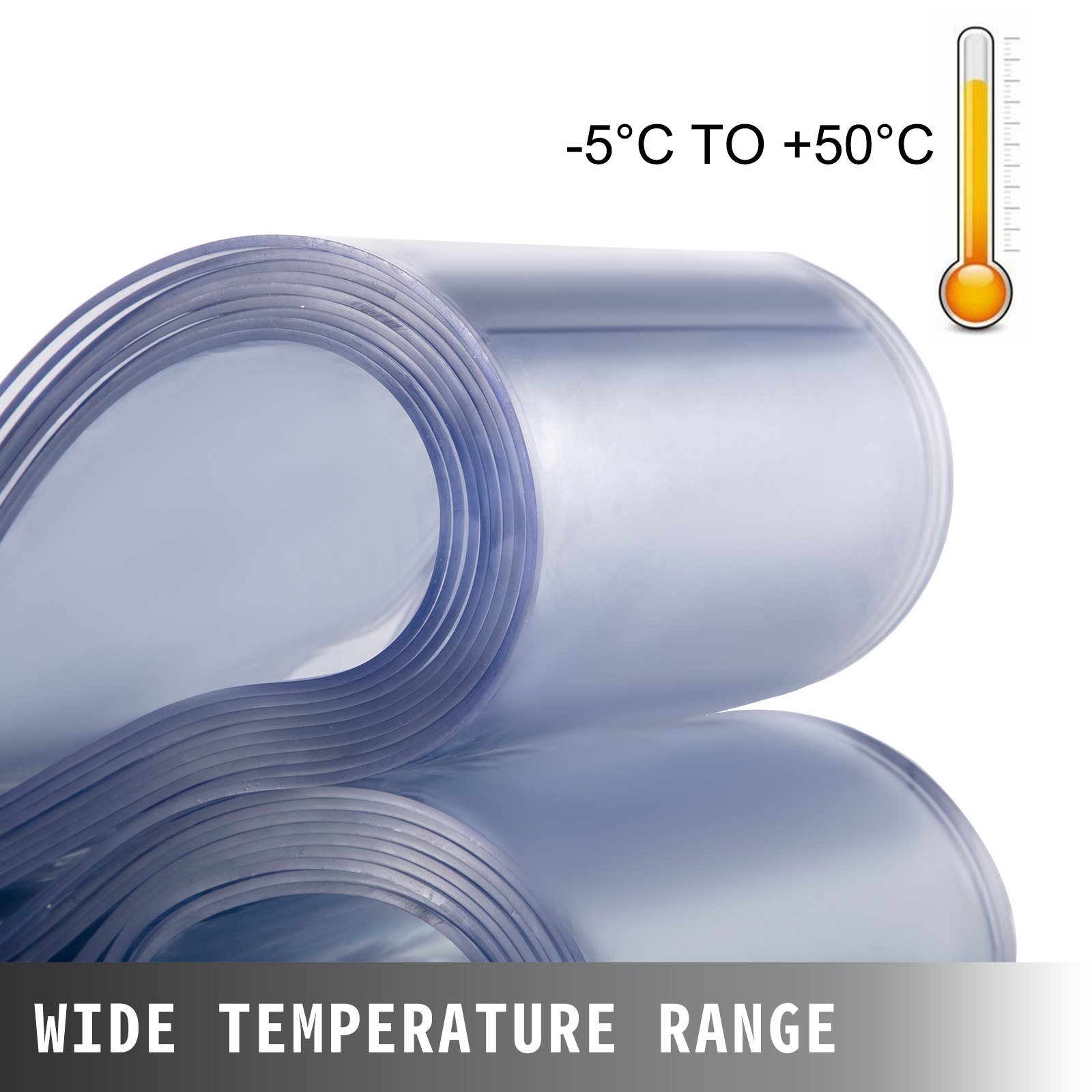 Vevor Cortina De Pvc Para Puerta, Impermeable Transparente Pvc 2x2,25 M 8 Tiras