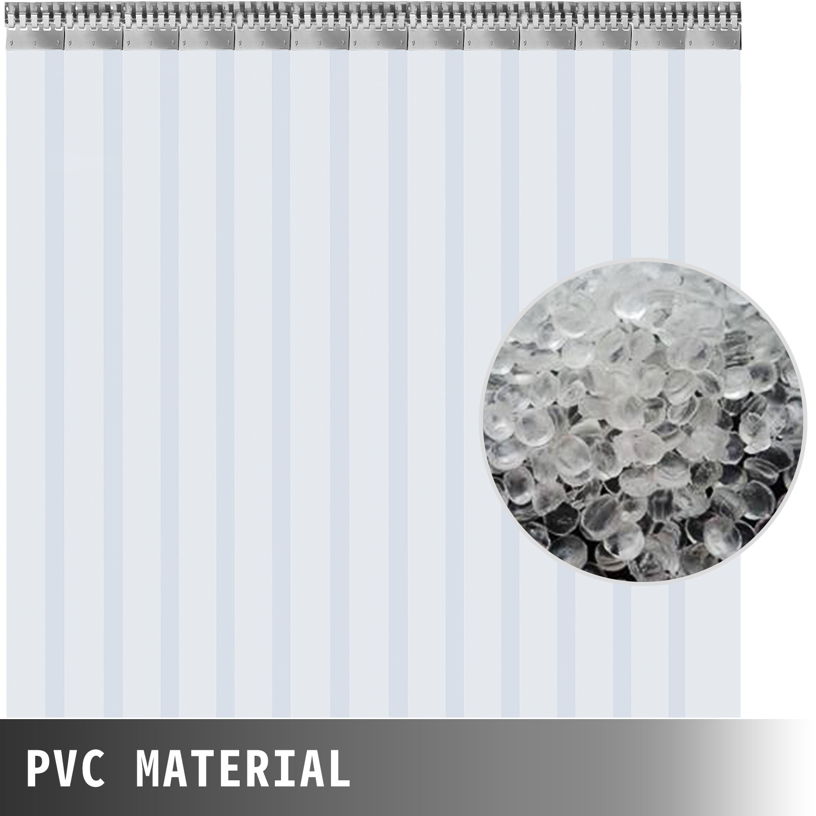 Vevor Cortina De Pvc Para Puerta, Impermeable, Transparente Pvc 2x3 M 13 Tiras