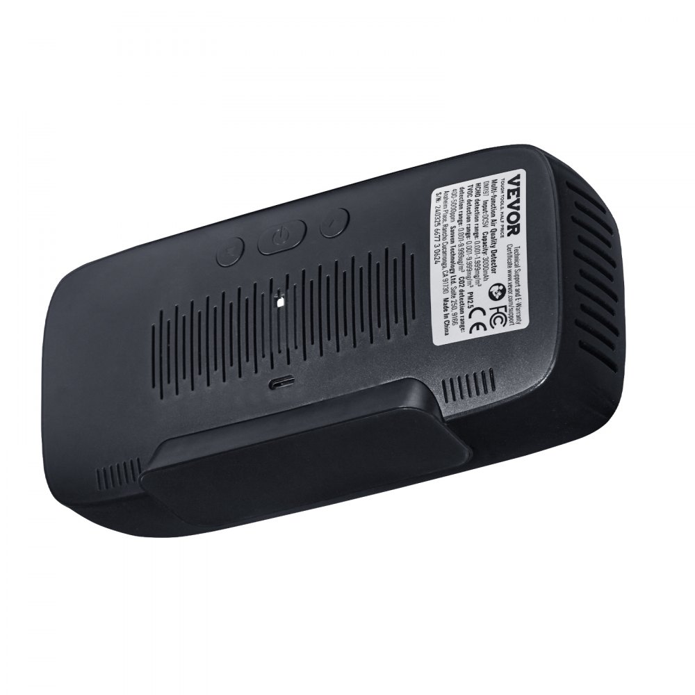 VEVOR Monitor de Calidad del Aire 9 en 1 para Probar Profesionalmente PM1.0/2.5/10, HCHO TVOC AQI CO2 Temperatura, Humedad, Sensor de Calidad del Aire con Umbrales de Alarma para Interior y Exterior