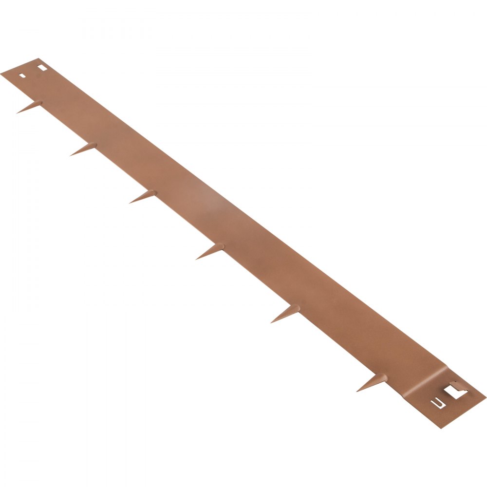 VEVOR Bordura de Acero Galvanizado 10 x 99 cm Borde para Césped 5 Piezas Valla Delimitadora de Bordes Longitud Total de 4,95 m Borde Limitador de Jardín Flexible Marrón para Jardines Senderos Patios