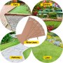 VEVOR Bordura de Acero Galvanizado 10 x 99 cm Borde para Césped 5 Piezas Valla Delimitadora de Bordes Longitud Total de 4,95 m Borde Limitador de Jardín Flexible Marrón para Jardines Senderos Patios
