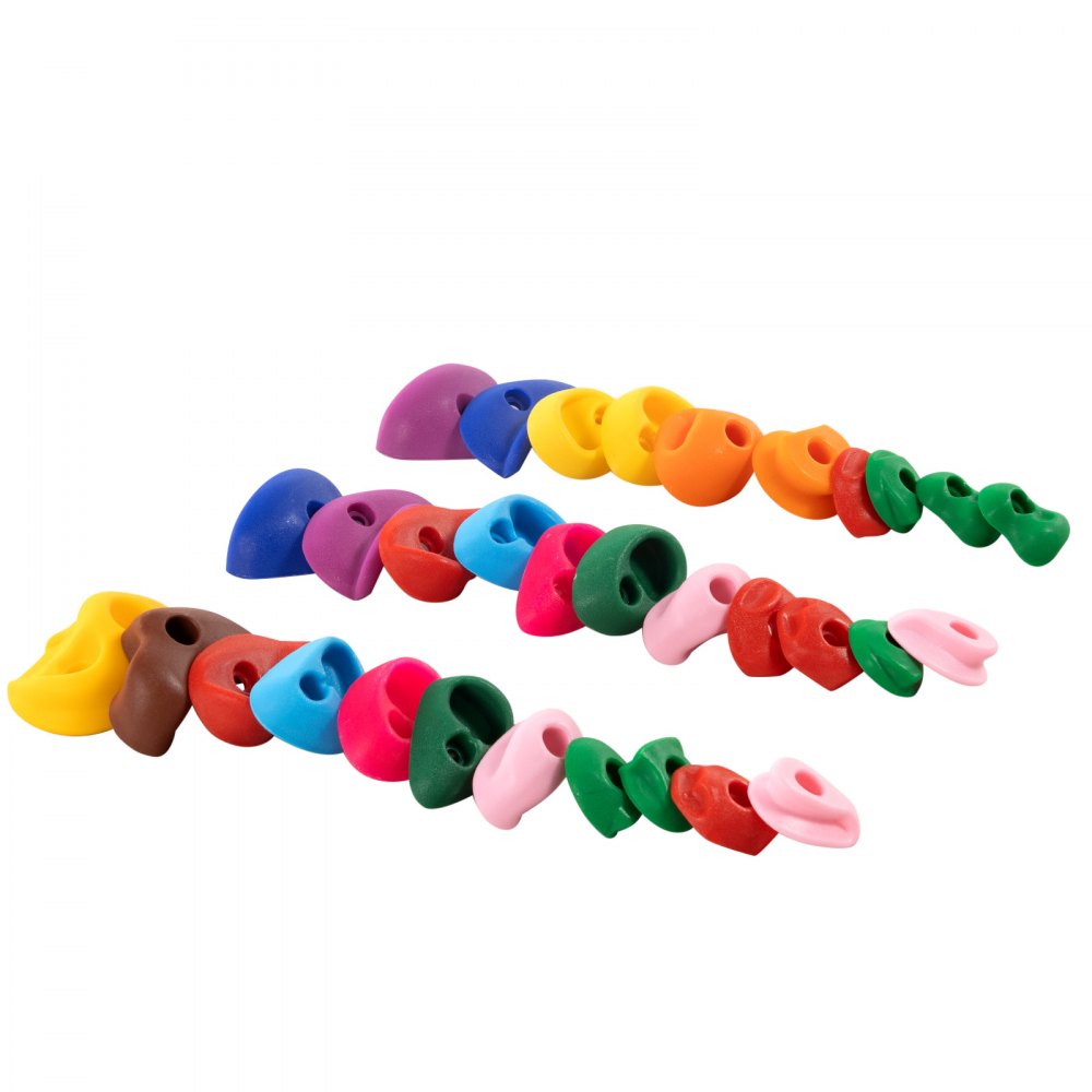 VEVOR 32 climbing holds, climbing rocks in various sizes and colors for children and adults, climbing wall holds with mounting accessories, climbing wall holds for indoor and outdoor playgrounds