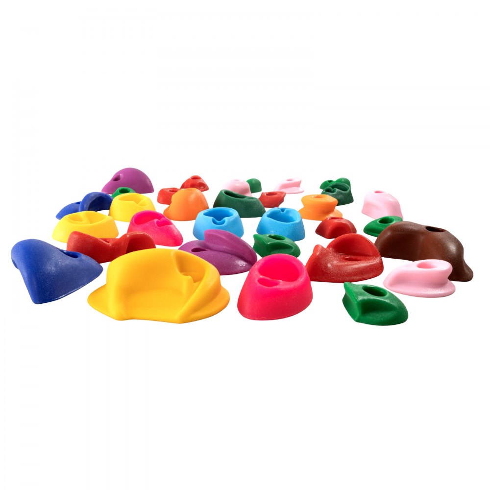 VEVOR 32 climbing holds, climbing rocks in various sizes and colors for children and adults, climbing wall holds with colored climbing rope and fastening material, climbing wall holds for indoor and outdoor use
