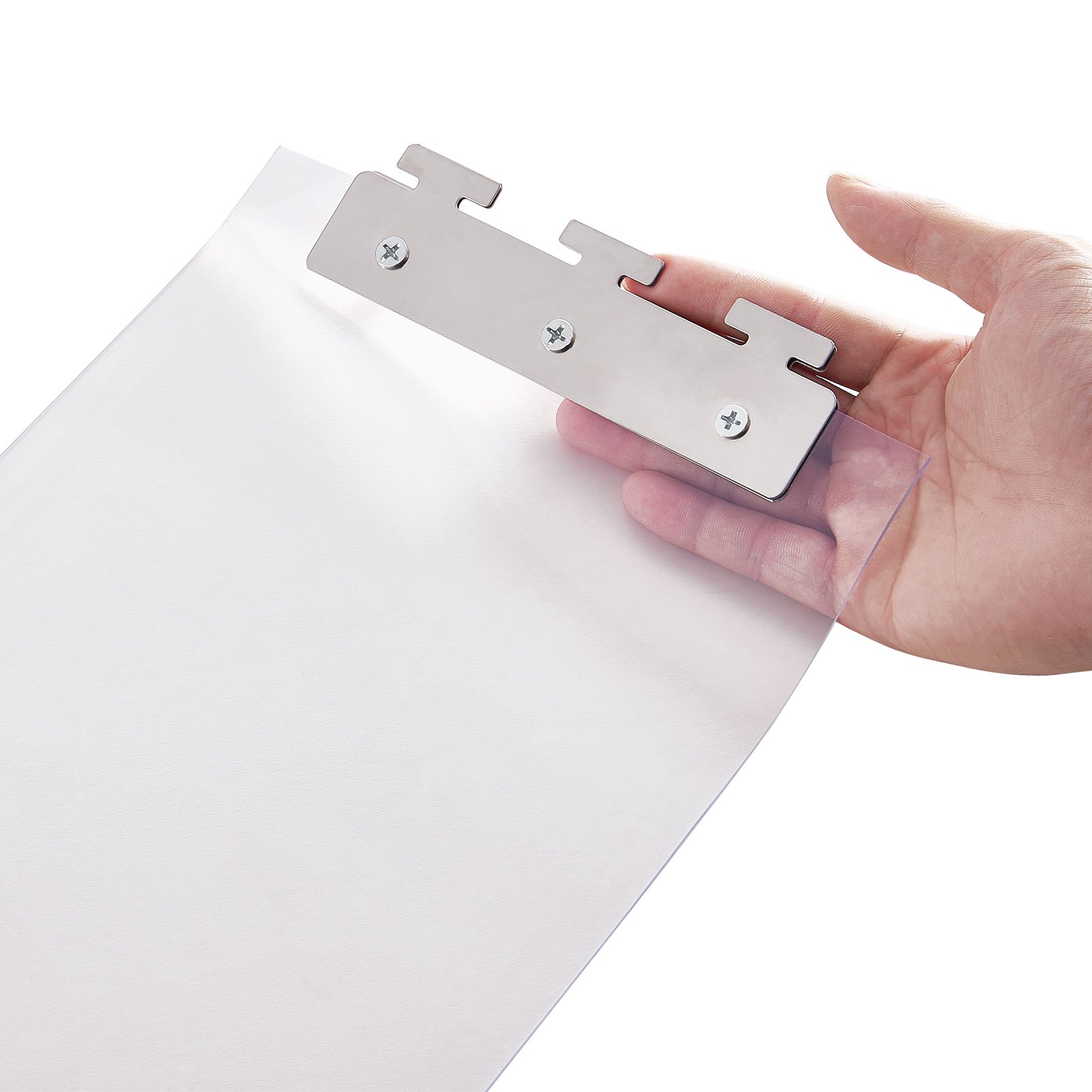 VEVOR Cortina Pvc Exterior Cortina de Tiras 97x213,4 cm Cortina de Puerta de Pvc Transparente 6 Tiras de Plástico Soporte Resistente -20°C​ ~ 60°C​