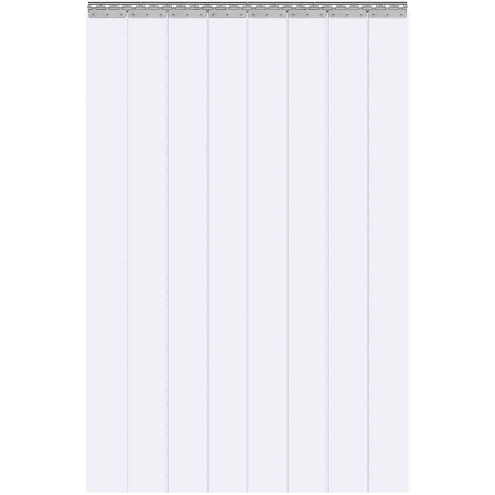 VEVOR Cortina Pvc Exterior Cortina de Tiras 122x244 cm Cortina de Puerta de Pvc Transparente 8 Tiras de Plástico Soporte Resistente -20°C​ ~ 60°C​