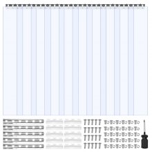 VEVOR Cortina de Tiras 152,4x213,4 cm Cortina de Puerta de PVC Transparente 10 Tiras de Plástico Espesor de 2 mm para Puerta de Cámara Frigorífica, Almacén, Refrigerador de Supermercado, Garajes