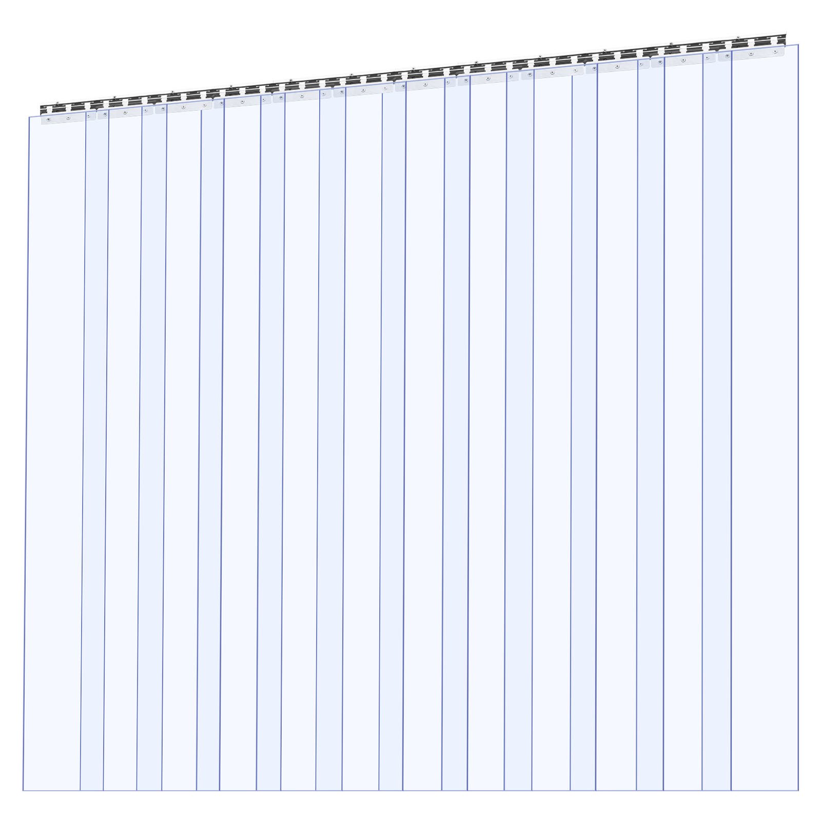 VEVOR Cortina de Tiras 183 x 213,4 cm Cortina de Puerta de PVC Transparente 12 Tiras de Plástico Espesor de 2 mm para Puerta de Cámara Frigorífica, Almacén, Refrigerador de Supermercado, Garajes
