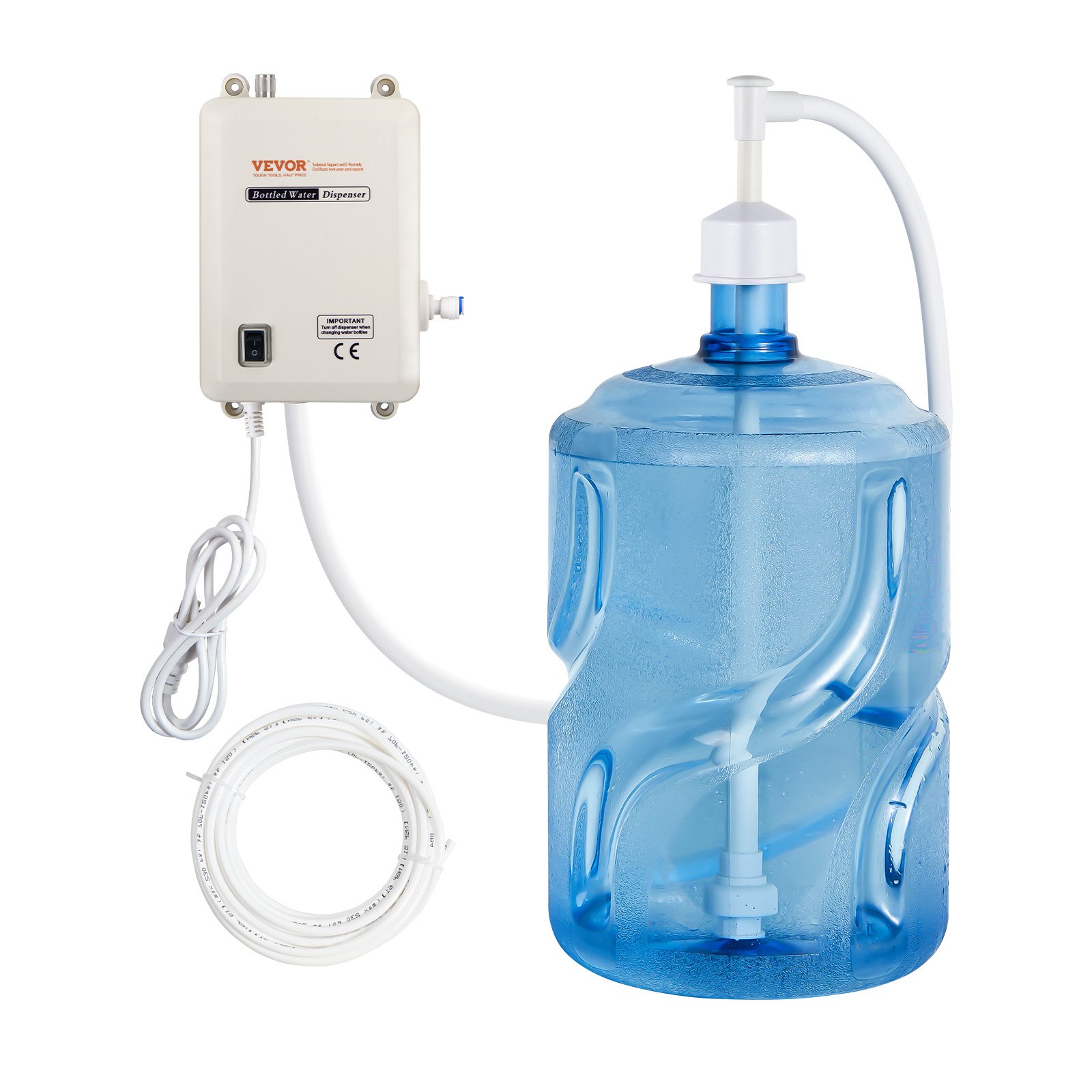 VEVOR Sistema de Bomba Dispensadora de Agua Embotellada, Sistema Dispensador de Más de 2,5 L/min, Bomba de Jarra de Agua de Entrada Única, Uso Compatible con Máquina de Café/Té o Hielo, Refrigerador