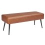 VEVOR Banco de Dormitorio de Cuero, Banco Moderno Tapizado de Cuero Sintético 400 x 1100 x 430 mm con Patas de Metal y Costuras, Cojín de Espuma, para Sala de Estar, Comedor y Pasillo, Marrón