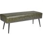 VEVOR Banco de Dormitorio de Cuero, Banco Moderno Tapizado de Cuero Sintético 400 x 1100 x 430 mm con Patas de Metal y Costuras, Cojín de Espuma, para Sala de Estar, Comedor y Pasillo, Verde
