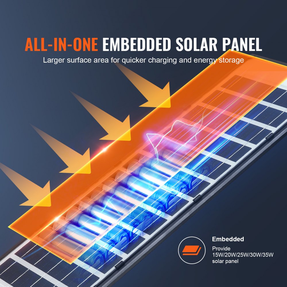 VEVOR 400W LED farola solar 800LM lámpara solar con sensor de movimiento pared exterior